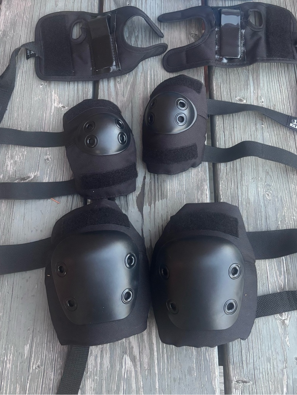 Kids 6-Piece Black Protective Pad Set - Knee, Elbow & Wrist Guards
